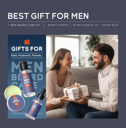 Men's Beard Care 3-Piece Set – Shampoo, Oil & Balm